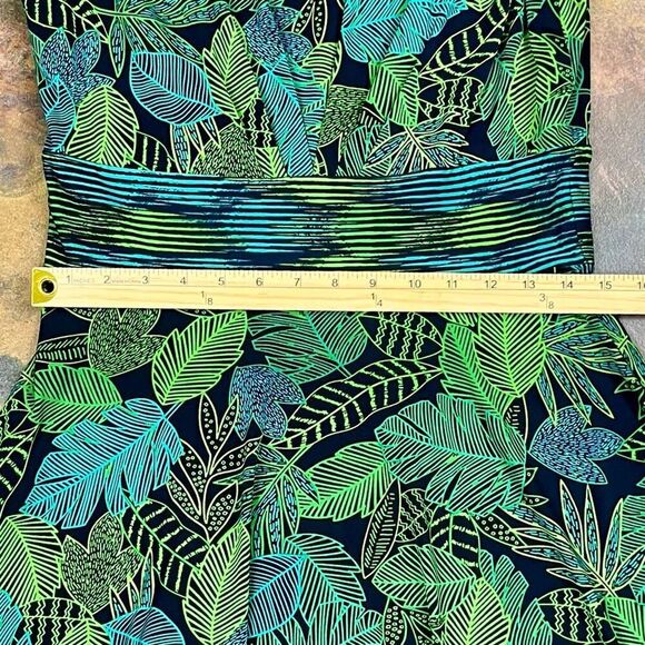 London Times Sleeveless Leaf Tropical Dress 10 - Picture 7 of 10